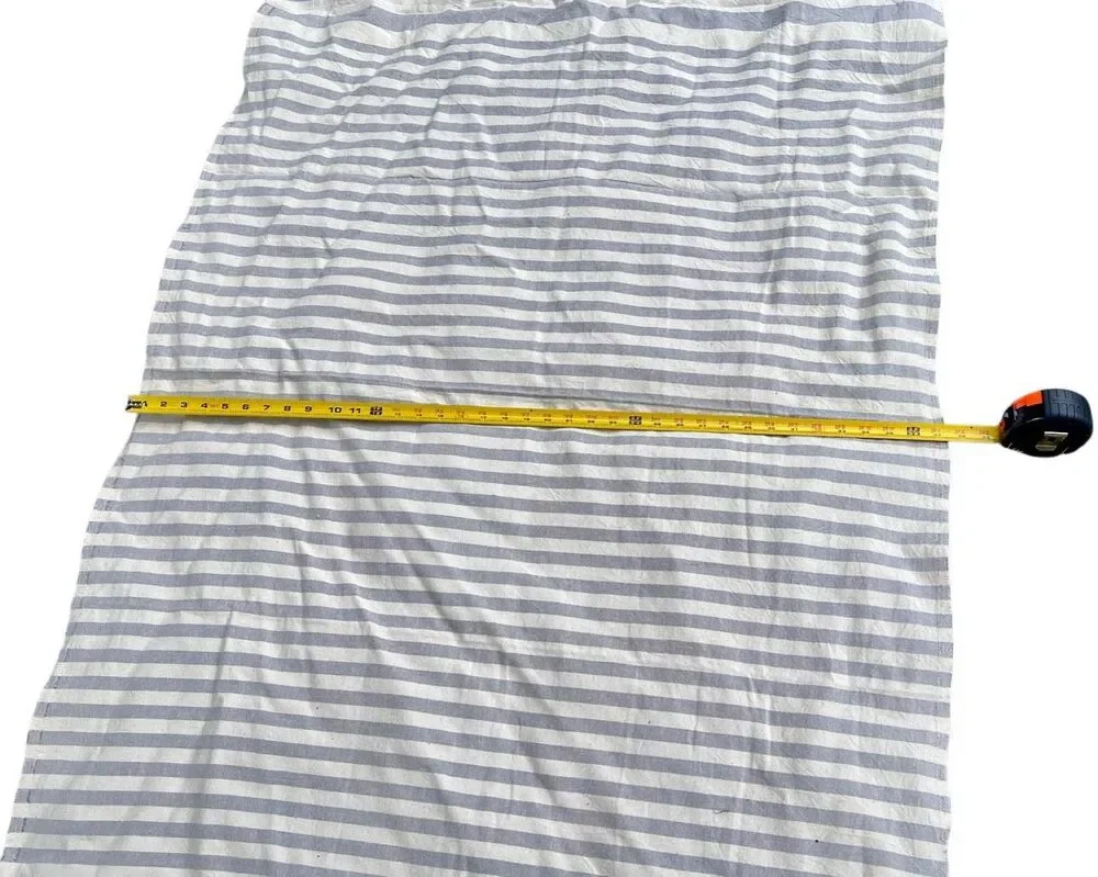 Marmaris Co Turkish Beach Towel Organic Cotton Fringed Blue Gray Striped Classic